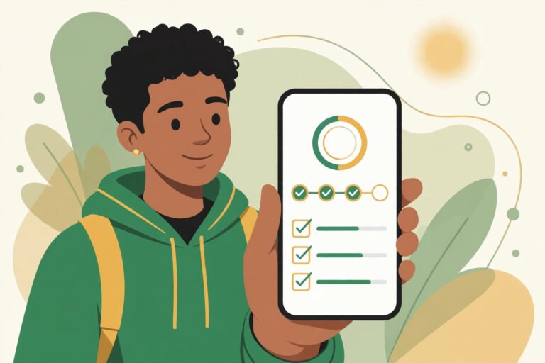 NSFAS Application Tracker — South African student tracking NSFAS application status on a smartphone